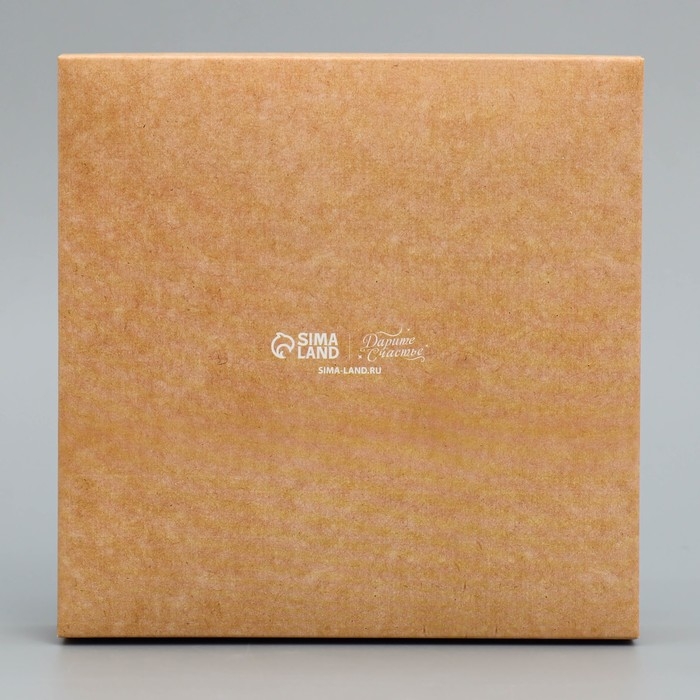 Коробка для конфет, кондитерская упаковка, 9 ячеек, &laquo;Ручная работа&raquo;, 14.7 х 14.7 х 3.5 см