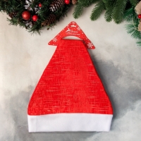 Колпак новогодний "Праздничные штрихи" 28х37 см, красный Колпак новогодний "Праздничные штрихи" 28х37 см, красный
