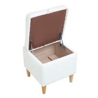 Пуф Эби, 400х400х420, Кожзам белый Пуф Эби, 400х400х420, Кожзам белый