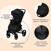Коляска прогулочная детская MAXIMA (INDIGO), съемный бампер, цвет черный Коляска прогулочная детская MAXIMA (INDIGO), съемный бампер, цвет черный
