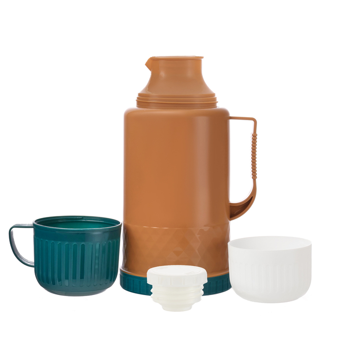 Термос 1.2 л, со стеклянной колбой, сохраняет тепло 18 ч, 15 х 28 см, коричневый Термос 1.2 л, со стеклянной колбой, сохраняет тепло 18 ч, 15 х 28 см, коричневый