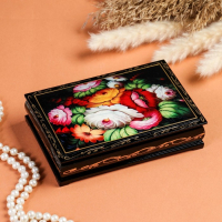 Шкатулка &laquo;Жостово&raquo;, 11х16 см, лаковая миниатюра