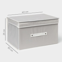 Короб стеллажный для хранения с крышкой LaDо́m, 40×30×25 см, цвет серый Короб стеллажный для хранения с крышкой LaDо́m, 40×30×25 см, цвет серый