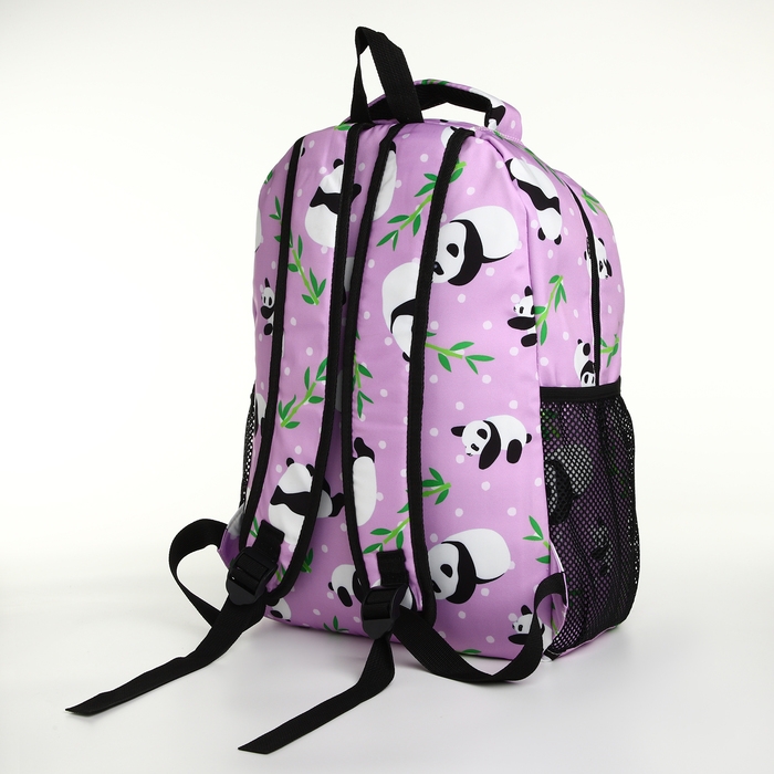 Рюкзак школьный на молнии, 3 наружных кармана, цвет сиреневый Рюкзак школьный на молнии, 3 наружных кармана, цвет сиреневый