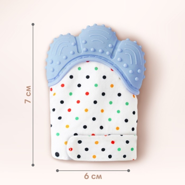 Прорезыватель рукавичка «Малыш», на липучке, цвет синий, Крошка Я Прорезыватель рукавичка «Малыш», на липучке, цвет синий, Крошка Я