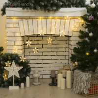 Гирлянда &laquo;Бахрома-арка&raquo; 2.5 &times; 1.2 м с насадками &laquo;Звёзды&raquo;, IP20, прозрачная нить, 136 LED, свечение тёплое белое, 8 режимов, 220 В