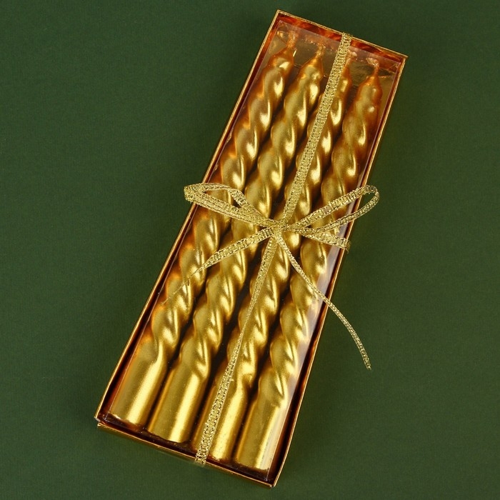 Новогодние свечи витые «Новый год: С Новым годом!», без аромата, набор 4 шт, высота 15 см Новогодние свечи витые «Новый год: С Новым годом!», без аромата, набор 4 шт, высота 15 см