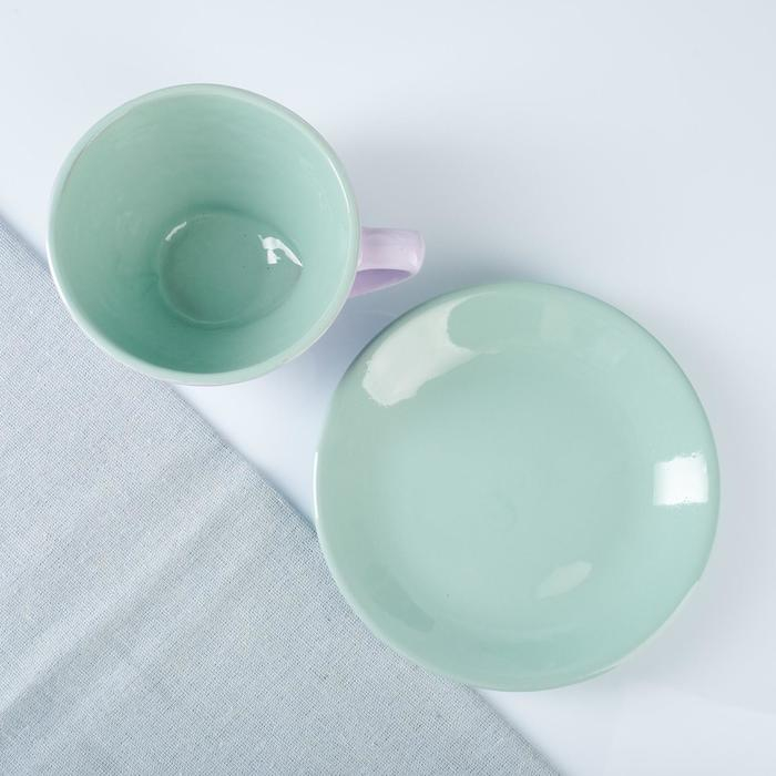 Чайная пара "Элегант" 0,25л / 11х6,5см + блюдце 15см, лаванда