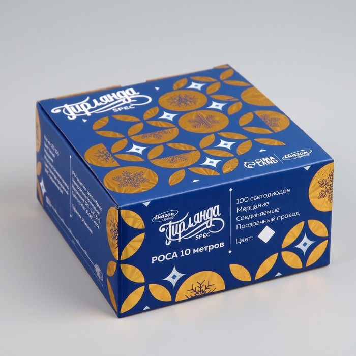 Гирлянда «Нить» 10 м роса, IP44, медная нить, 100 LED, свечение белое, мерцание, 220 В Гирлянда «Нить» 10 м роса, IP44, медная нить, 100 LED, свечение белое, мерцание, 220 В