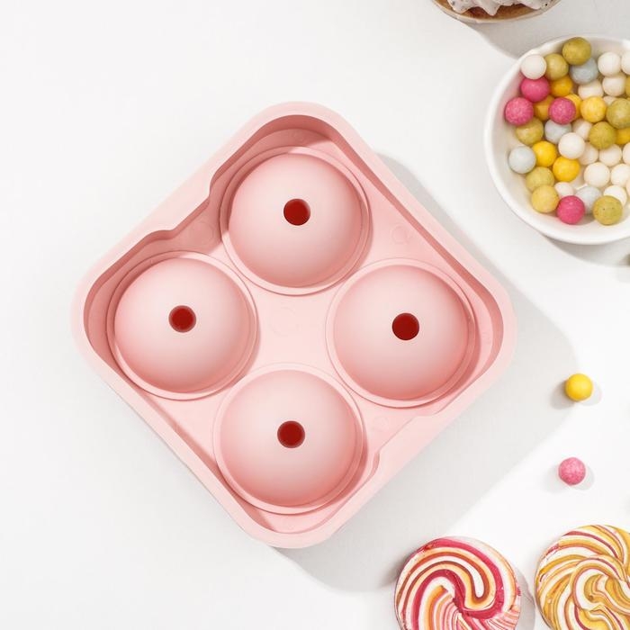 Форма для льда Доляна, 12×5 см, 4 ячейки, цвет МИКС Форма для льда Доляна, 12×5 см, 4 ячейки, цвет МИКС