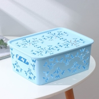 Контейнер для хранения с крышкой &laquo;Колокольчики&raquo;, пластик, 25,5&times;20&times;11 см, цвет МИКС