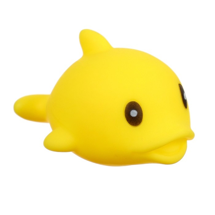 Набор резиновых игрушек для ванны &laquo;Поймай дельфина&raquo;, 8 см, с пищалкой, 6 шт, сачок, Крошка Я