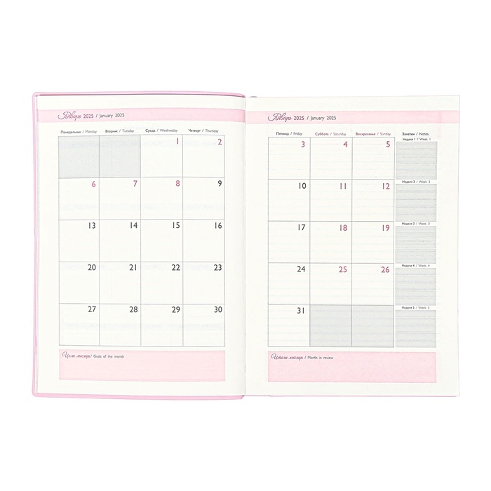 Ежедневник датир 2025г А6+ 176л ESCALADA САКУРА, мяг обл, иск кожа, тис ф, кр бл 70г/м2