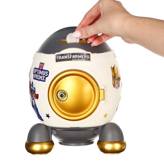 Копилка ракета с набором наклеек, 22,5 см х 18,5 см х 17,5 см "Бамблби", Трансформеры