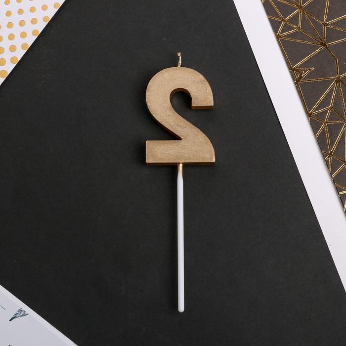 Свеча для торта, цифра &laquo;2&raquo;, 11,5 х 2,3 см