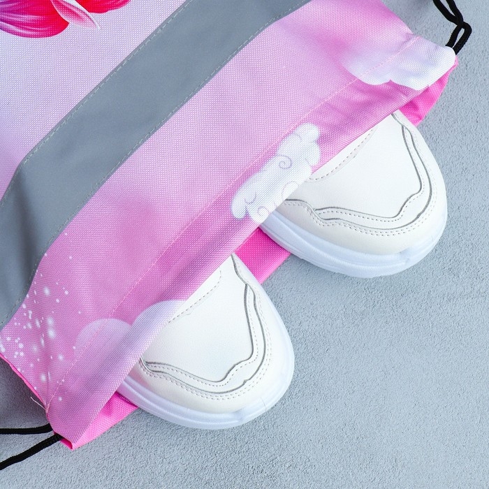 Мешок для обуви со светоотражающим элементом &laquo;Радужный единорог&raquo; 30 х 40 см