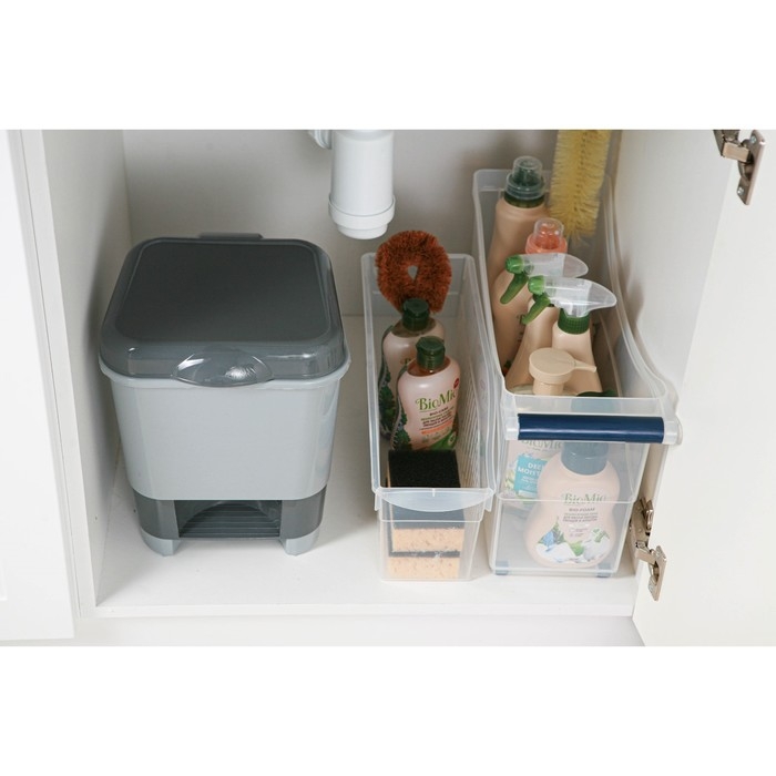 Контейнер для мусора с педалью, 8 л, 24&times;25,5&times;29,5 см, цвет серый