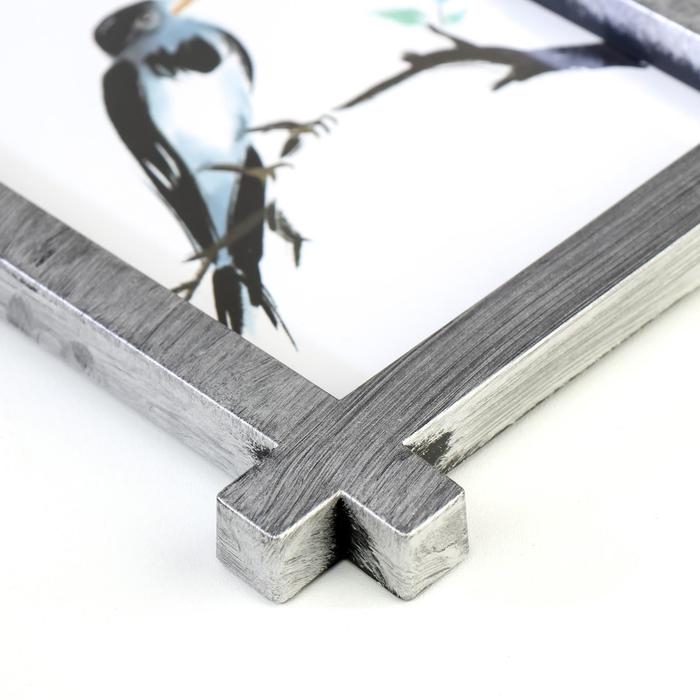 Фоторамка пластик на 2 фото 10х15 см Фоторамка пластик на 2 фото 10х15 см "Прямые линии" серебро 32,5х22,5х2 см