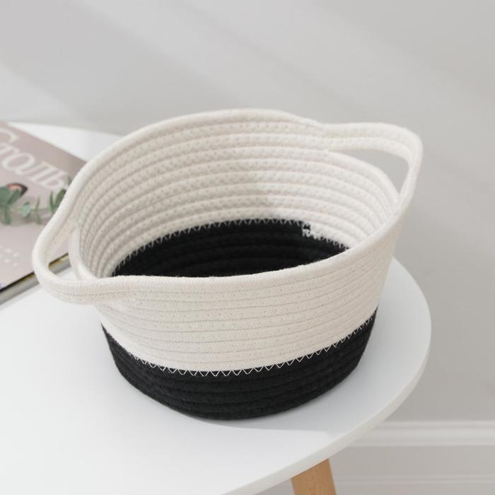 Корзина для хранения плетёная ручной работы «Рита», 30×20×13,5 см, цвет чёрный Корзина для хранения плетёная ручной работы «Рита», 30×20×13,5 см, цвет чёрный