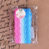 Кружево капроновое &laquo;Градиент&raquo;, 45 мм &times; 10 &plusmn; 1 м, цвет розовый/голубой №4