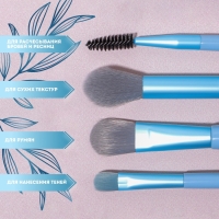 Набор кистей для макияжа &laquo;Pastel&raquo;, 8 предметов, PVC-чехол, цвет голубой