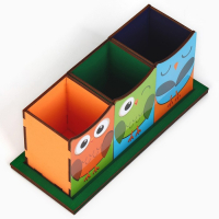 Органайзер для канцелярии тройной, на подставке &laquo;Сова&raquo;, 6,5 х 6,3 х 9,2 см