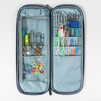 Пенал для вязания «Цветы», 1 отделение, 8 карманов, 40 × 15 × 2,5 см, цвет голубой/белый Пенал для вязания «Цветы», 1 отделение, 8 карманов, 40 × 15 × 2,5 см, цвет голубой/белый