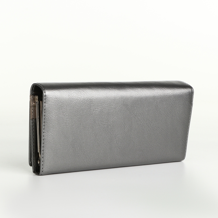 Кошелёк женский на магнитах, цвет серебряный