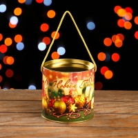 Новый год. Подарочная коробка, тубус &laquo;Новогодние игрушки&raquo; 120 х 120 мм (100 мм внутр. высота).