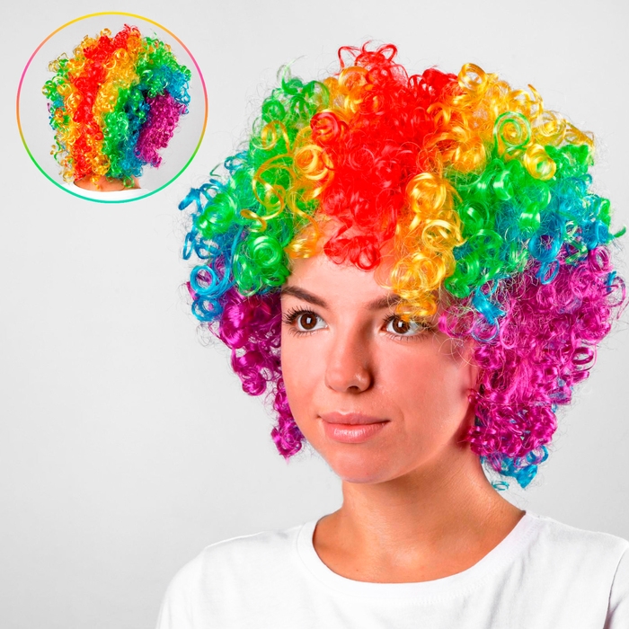 Карнавальный парик &laquo;Объём&raquo;, цветные кудри, 120 г