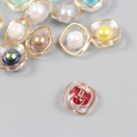 Пуговица пластик для творчества "Жемчужина в золотом квадрате" н-р 12 шт МИКС 1,4х1,4х0,8 см 94108 Пуговица пластик для творчества "Жемчужина в золотом квадрате" н-р 12 шт МИКС 1,4х1,4х0,8 см 94108