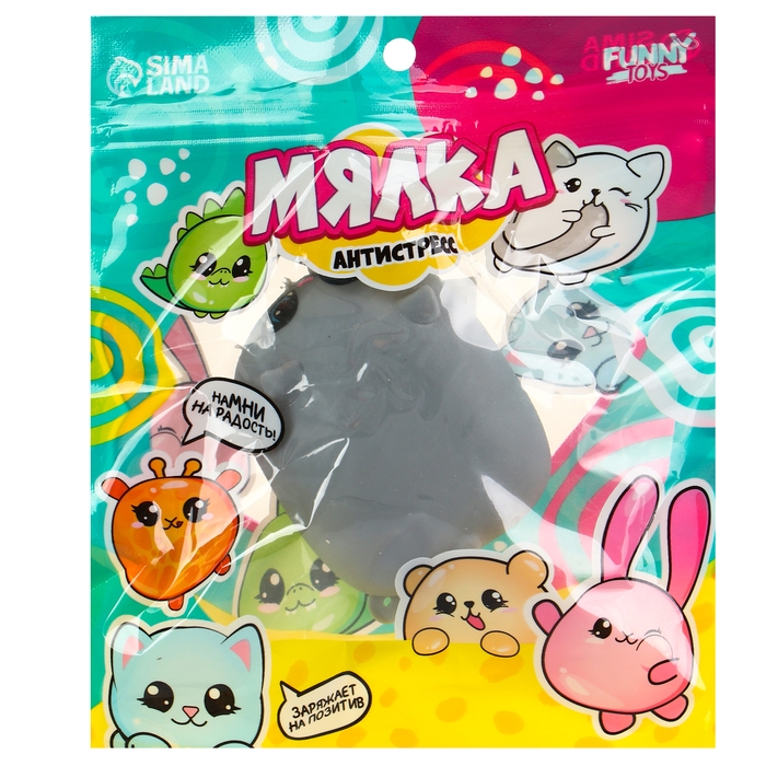 Антистресс сквиш мялка &laquo;Мяу&raquo;,с пастой, в пакете