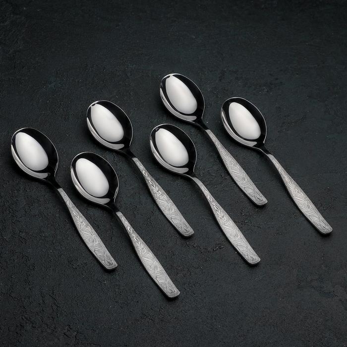 Ложка десертная &laquo;Уралочка&raquo;, длина 16 см, толщина 2 мм, цвет серебряный