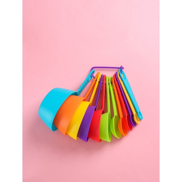 Набор мерных ложек Доляна &laquo;Заряд&raquo;, 12 шт, 22&times;8&times;1,5 см, цвет МИКС