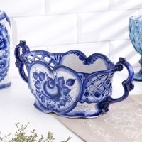 Фруктовница "Версаль", 14 х 31 см, гжель Фруктовница "Версаль", 14 х 31 см, гжель