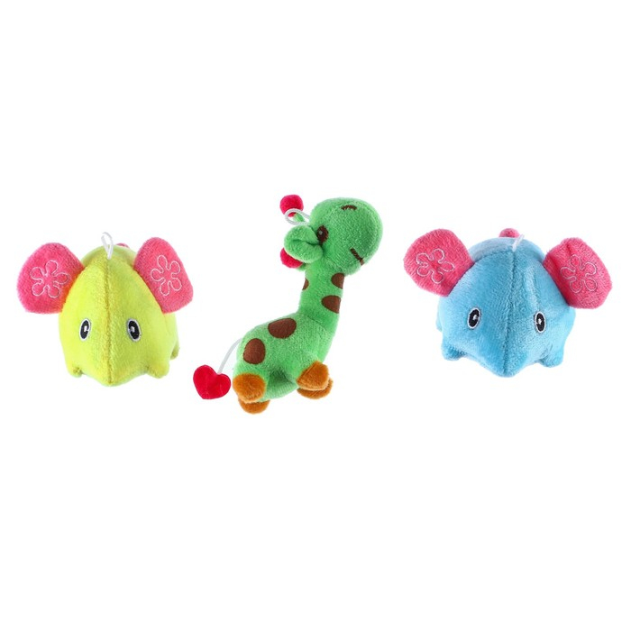 Дуга игровая музыкальная на кроватку, коляску &laquo;Слоники&raquo;, 42-68 см, музыкальная, погремушки, 3 игрушки, цвета МИКС, Крошка Я