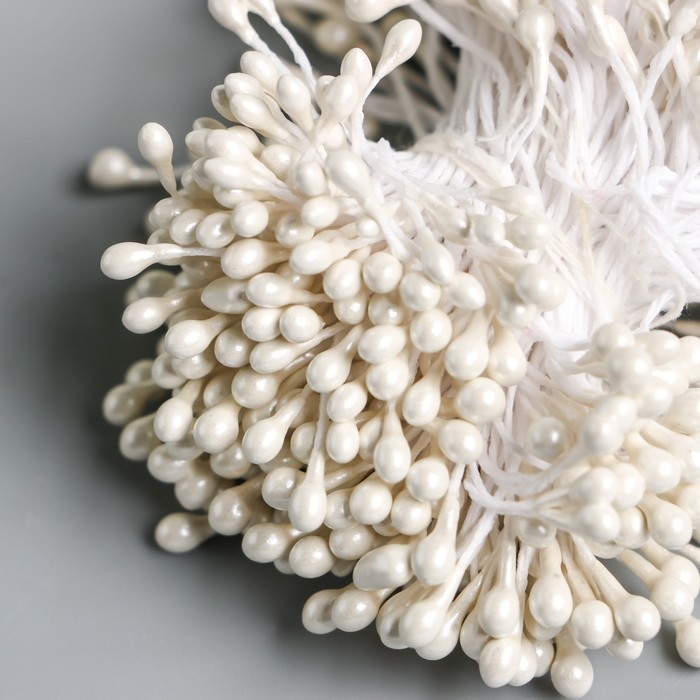 Тычинки для цветов Тычинки для цветов "Капельки глянец белые" набор 300 шт длина 6 см