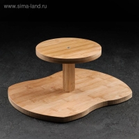 Набор чайный из стекла на деревянной подставке &laquo;Эко&raquo;, 7 предметов: чайник 1,1 л, 5 кружек 120 мл, подставка