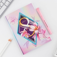 Подарочный набор &laquo;8 марта орхидея в ромбе &raquo;: ежедневник А5 80 листов и экоручка