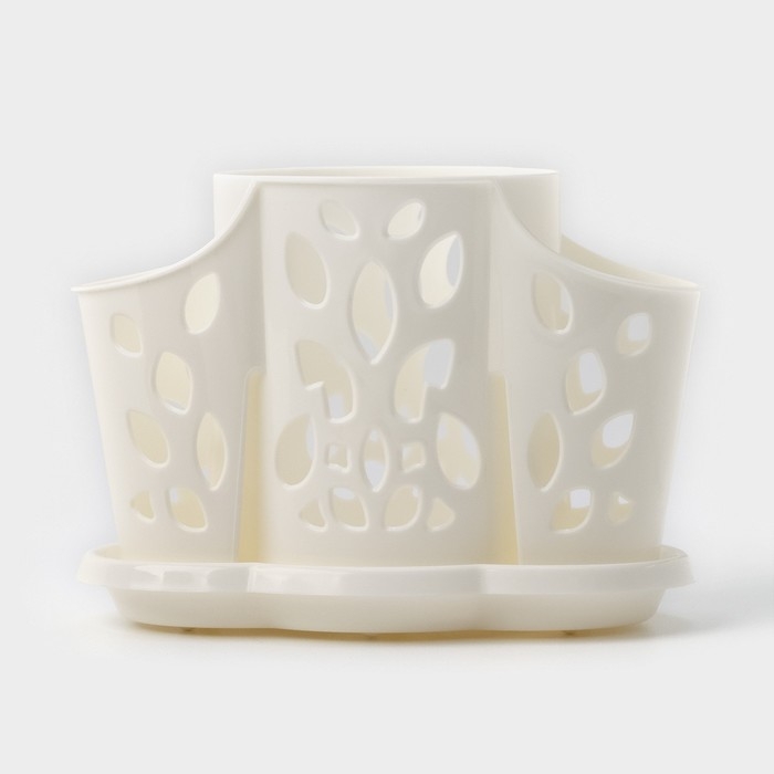 Подставка для столовых приборов &laquo;Камелия&raquo;, 3 отделения, цвет МИКС