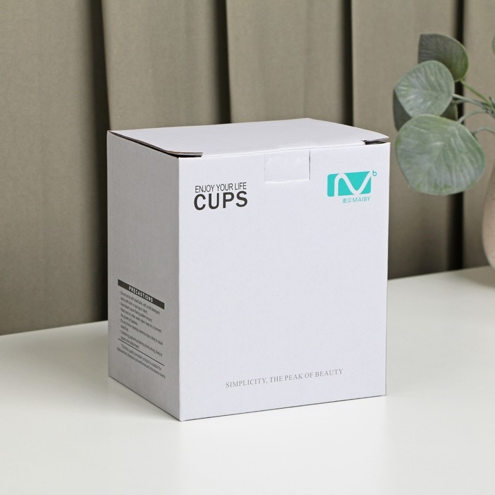 Кружка стеклянная с керамической крышкой и ложкой &laquo;Созвездие&raquo;, 370 мл, цвет МИКС