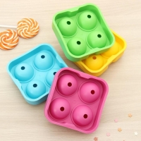 Форма для льда Доляна, 12&times;5 см, 4 ячейки, цвет МИКС