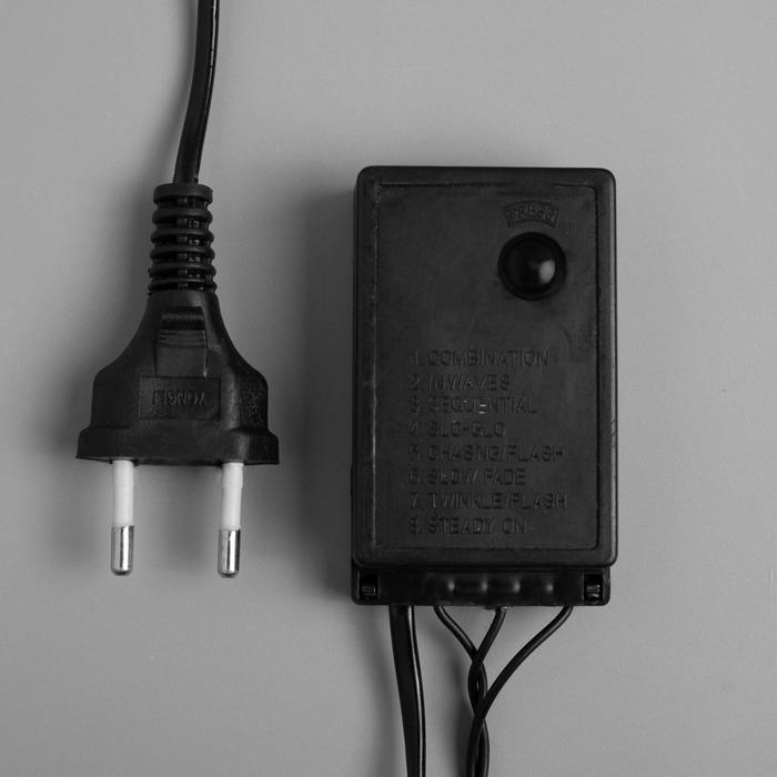 Гирлянда &laquo;Нить&raquo; 20 м с насадками &laquo;Шарики 1.5 см&raquo;, IP44, тёмная нить, 200 LED, свечение белое, 8 режимов, 220 В