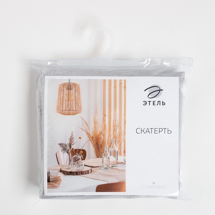 Скатерть Этель "Линии" цв.серебро, 142*180 +/-3 см, 115 &plusmn;10 гр,100% п/э