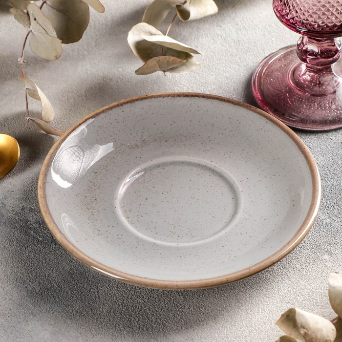 Блюдце для чайной чашки Dark Grey, d=16 см, цвет тёмно-серый Блюдце для чайной чашки Dark Grey, d=16 см, цвет тёмно-серый