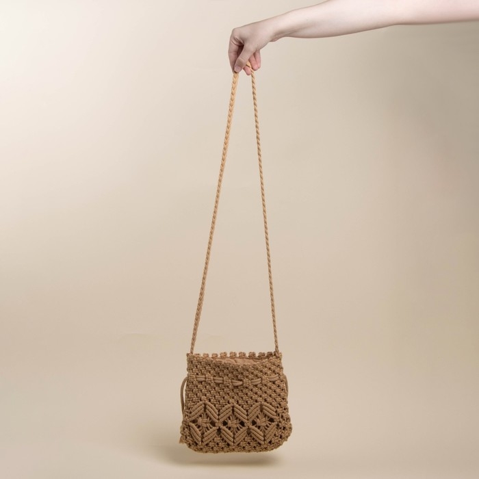 Сумка женская SL Home, ручное плетение, хлопок, длина ручек 55 см, 22&times;22 см