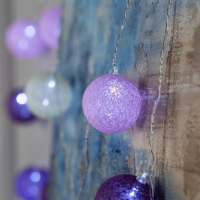 Гирлянда «Нить» 5 м с насадками «Клубки лиловые», IP20, прозрачная нить, 20 LED, свечение белое, 220 В Гирлянда «Нить» 5 м с насадками «Клубки лиловые», IP20, прозрачная нить, 20 LED, свечение белое, 220 В