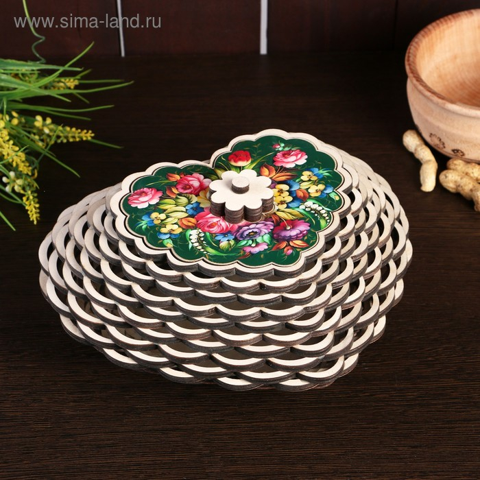 Конфетница Конфетница "Цветы. Вид 5", сердце, 20х18 см