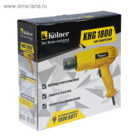 Фен технический Kolner KHG 1800, 1800 Вт, 300/500 л/мин, 300/500 С&deg;, набор насадок