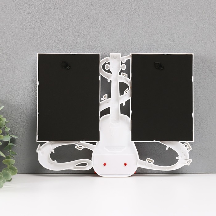 Фоторамка пластик на 2 фото 10х15 Фоторамка пластик на 2 фото 10х15 "Волшебство музыки" белая 30,5х2х23,5 см